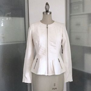 guess peplum leather jacket